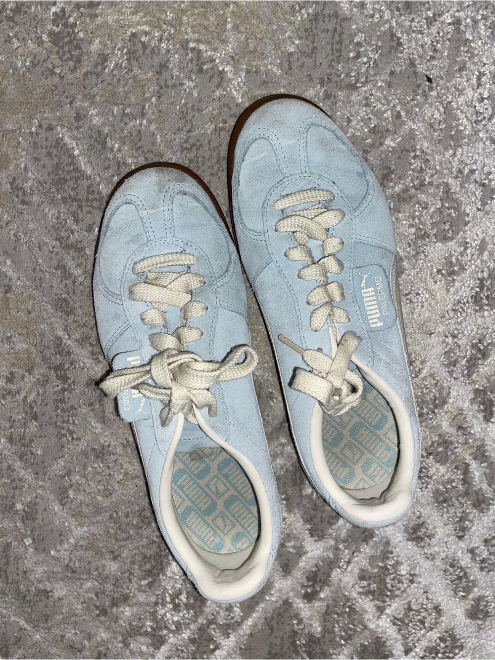 Puma Women's Light Blue Suede Palermo Sneakers